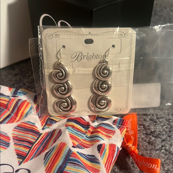 Brighton Contempo Moda Triple Swirl Silver Earrings - Picture 1 of 4